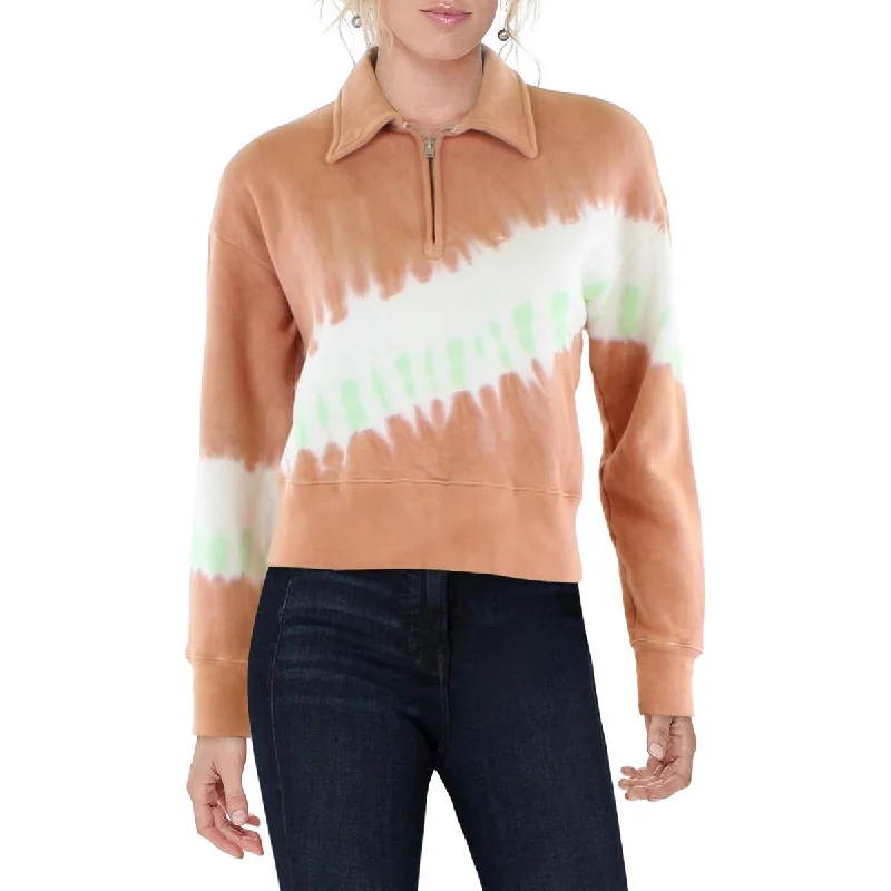 RE/DONE Womens 70s Tie-Dye 1/2 Zip Sweatshirt