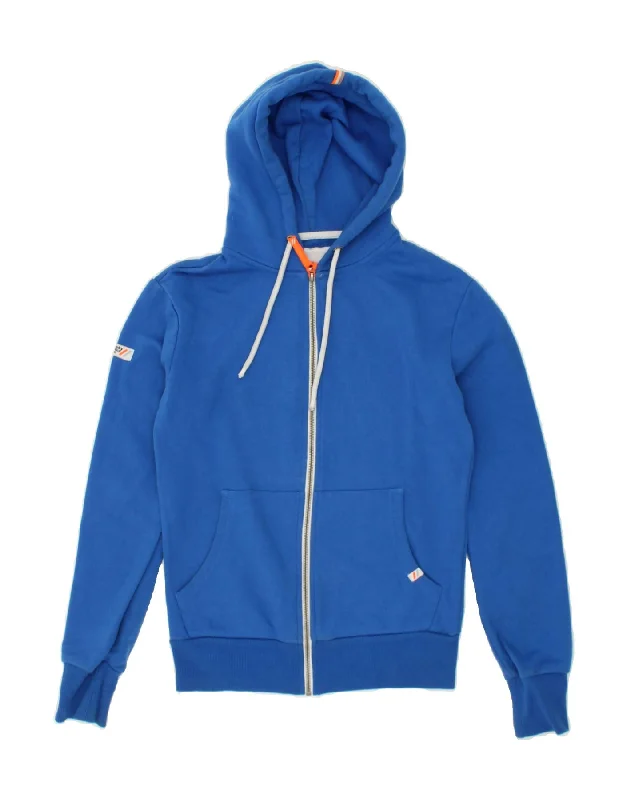 SUPERDRY Mens Zip Hoodie Sweater XS Blue Cotton