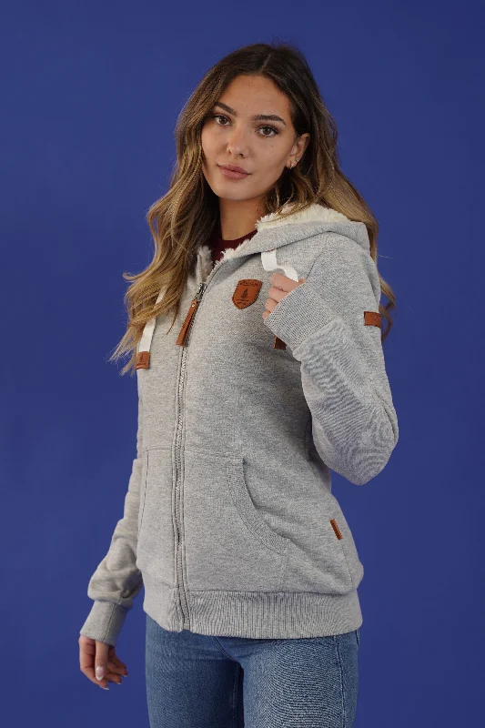 Thalia Light Heather Grey Zip Hoodie