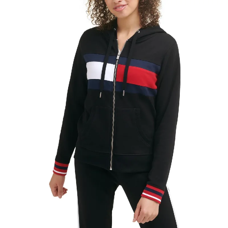 Tommy Hilfiger Sport Womens Colorblock Sweatshirt Hoodie