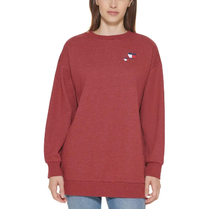 Tommy Hilfiger Womens Double Heart Logo Comfy Sweatshirt