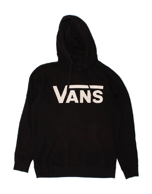 VANS Mens Graphic Hoodie Jumper Small Black Cotton