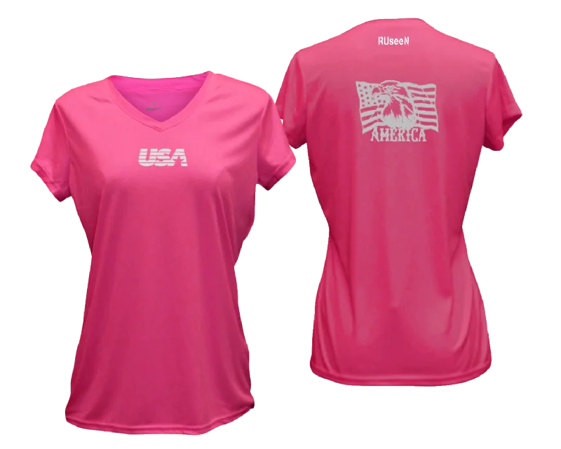 Women's Reflective Short Sleeve Shirt - America