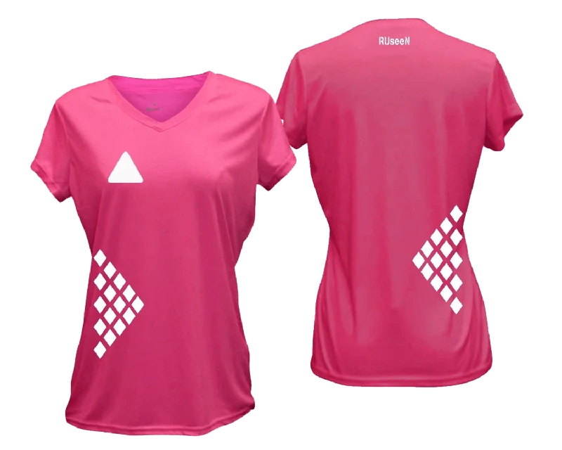 Women's Reflective Short Sleeve Shirt - Diamond Pattern