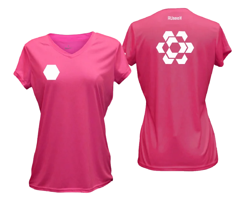 Women's Reflective Short Sleeve Shirt - Fractured Hexagon