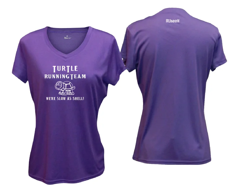 Women's Reflective Short Sleeve Shirt - Turtle Running Team