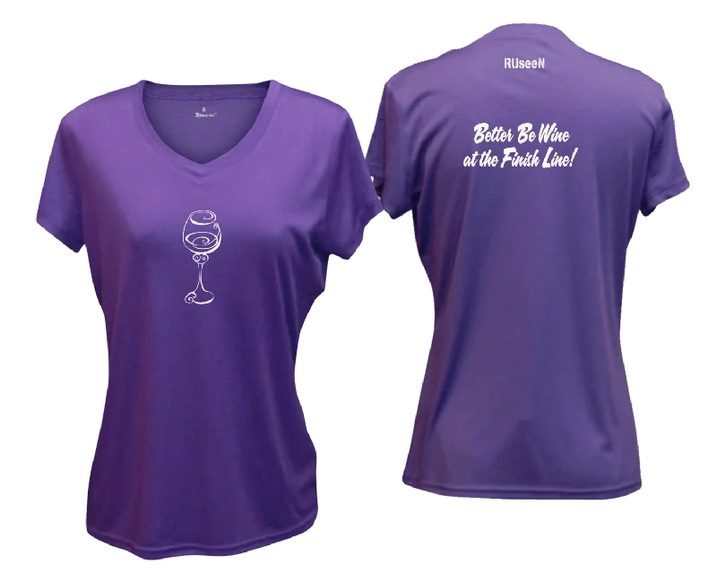 Women's Reflective Short Sleeve Shirt - Better Be Wine