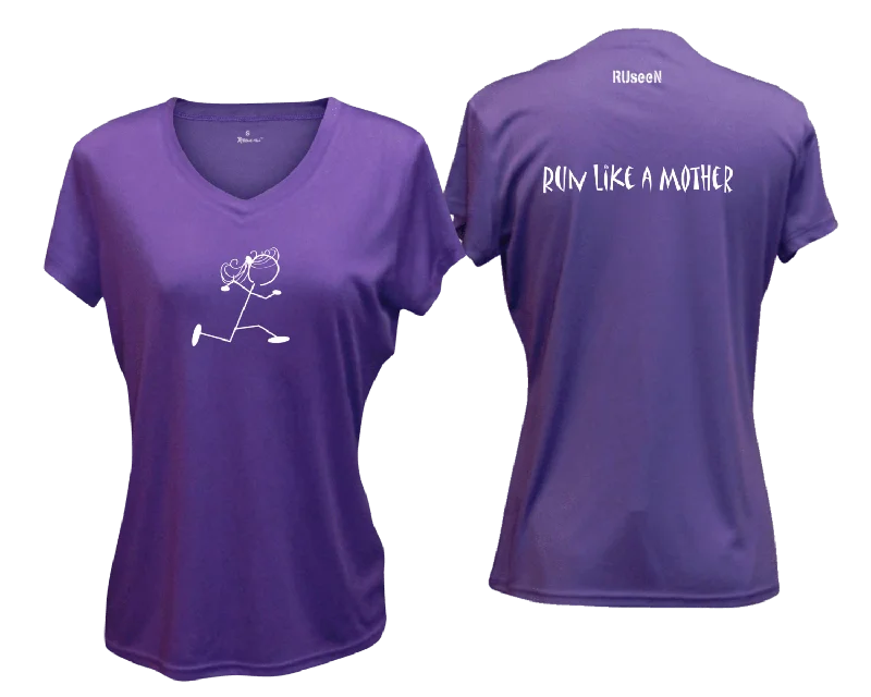 Women's Reflective Short Sleeve Shirt - Run Like a Mother