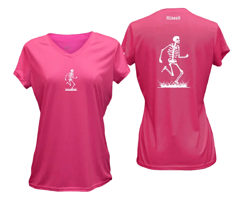 Women's Reflective Short Sleeve Shirt - Skeleton