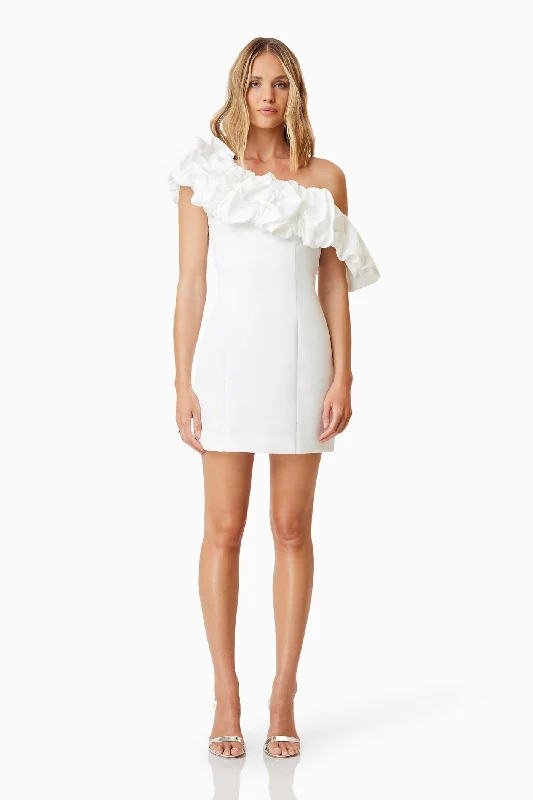 Amelie Mini Party Dress - White Tunics Sophisticated sleek