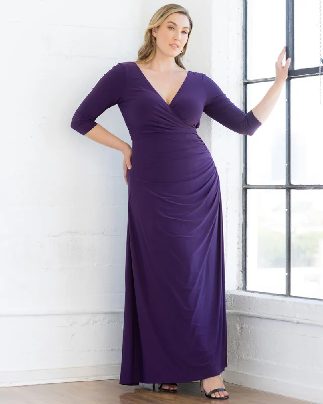 Gala Glam Evening Gown with Sleeves - Sale! Square Neckline Feminine