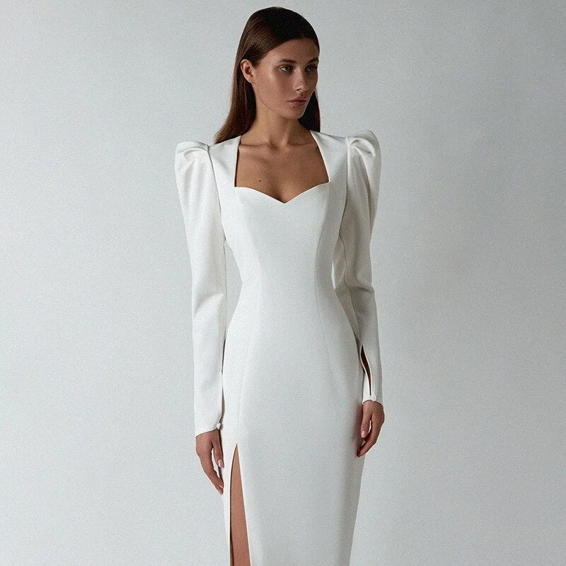 Amy Fashion - Sexy Women Midi Party Dress Tunics Modern contemporary