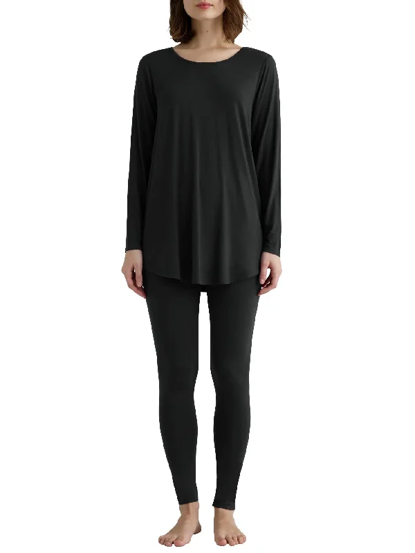 Women's Viscose Tunic Pajamas Leggings Lounge Set Cozy Yoga Compression Leggings
