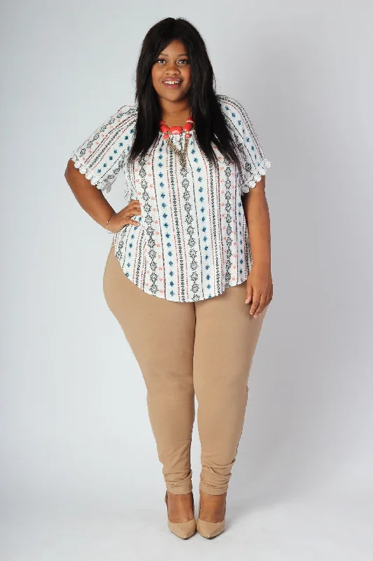 Tan Leggings Comfortable Stretch Leggings
